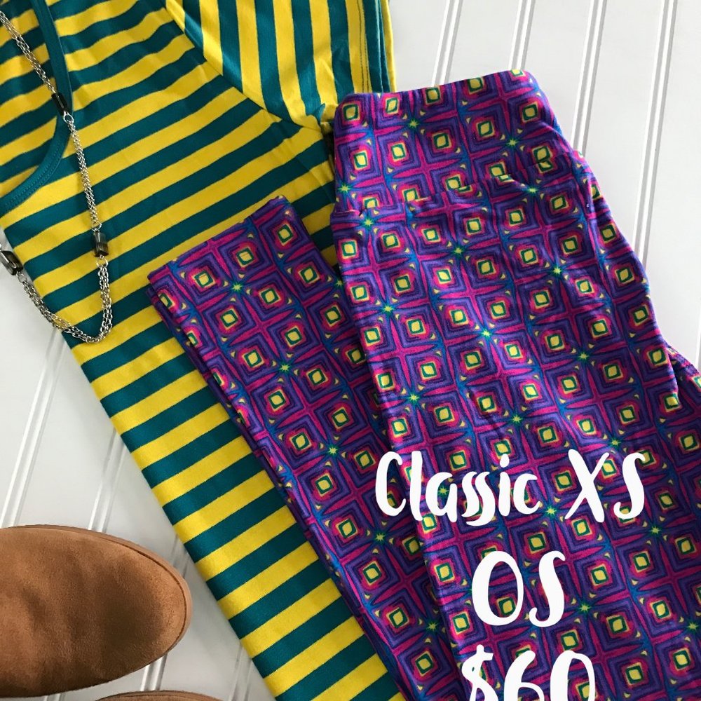 LuLaRoe XS Classic OS Leggings one size outfit BRAND NEW striped NWT womens fall